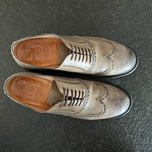 O'Keeffe Rustic Leather Wingtip Brogues size 8.5UK - Picture 2 of 6